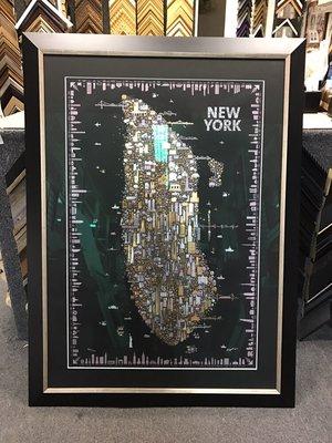 Just finished framing this amazing etching of New York skyline.