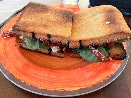 Portobello goat cheese sandwich