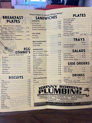 Classic, drive-in menu - all so tasty sounding - it was hard to choose