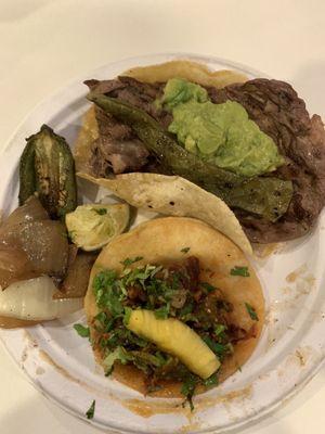 Weekend: al pastor (yum!!!), steak taco (okay)