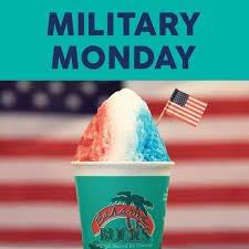 Military Mondays Get 50% Off All Day Monday's Veterans Active Retired Just Show Your I.D. Our Way Of Thanking You For You Service USA