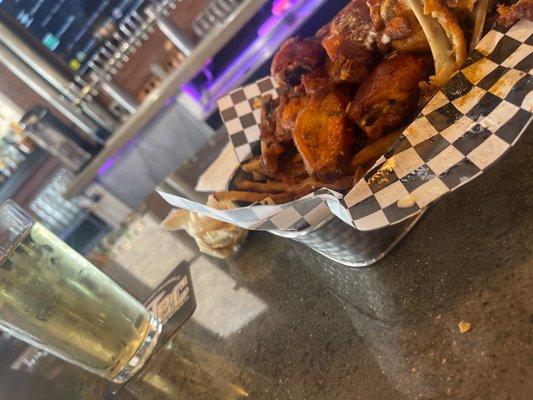 Wings and a pineapple agave cider.. it hit the spot