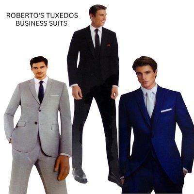 Variety of professional business suits for rent, in popular styles and colors. Affordable prices plus fast turn around times.