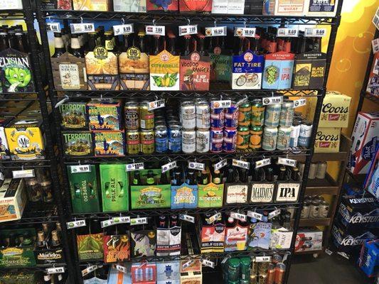 A nice beer selection, including some types you can't find at bigger grocery stores.