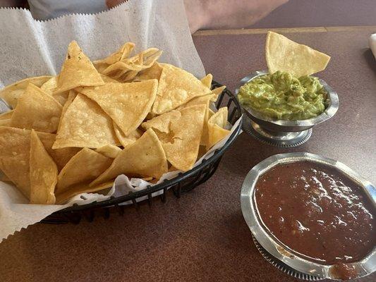 Chips, salsa and guacamole