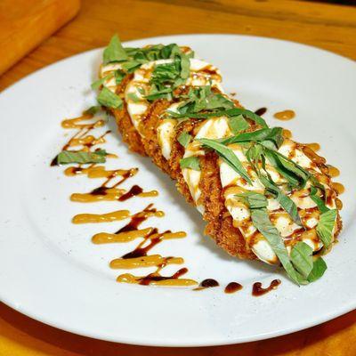 Fried Green Tomato Caprese Plate