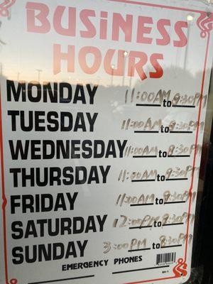 Business hours