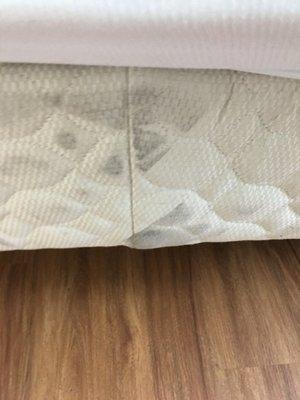 Master bed mattress destroyed with tape