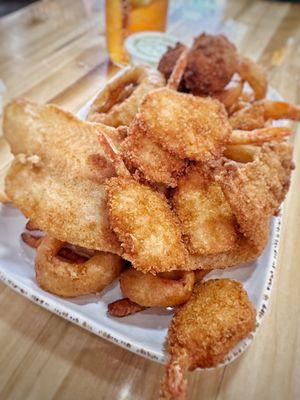 Fish and Chips with 6 Shrimp and 2 Sides (Catfish)