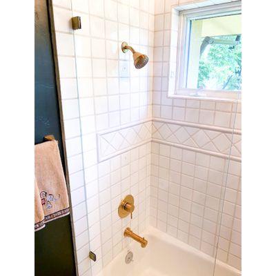 Before and After photos of two shower remodels in Sacramento.