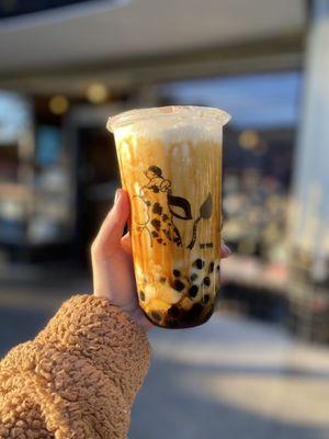 2.04.21 G5. Iced Milk with Caramel and Pudding and Boba