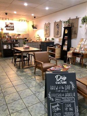 Drip and Culture coffee shop inside market