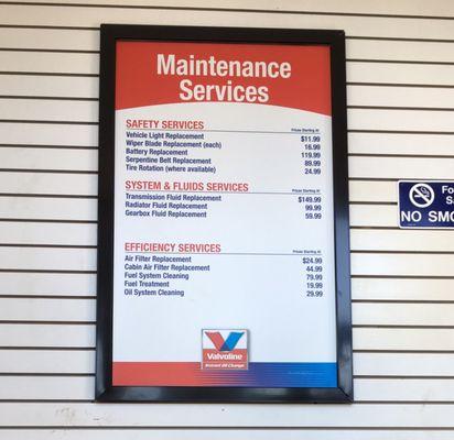 Couldn't find service costs anywhere, so here ya go! Oil change will depend on the type.