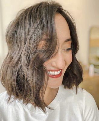 Wavy lob by Megan Titus.