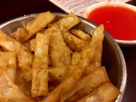 Fresh fries noodle and sweet sauce.   Couldn't stop eating them.