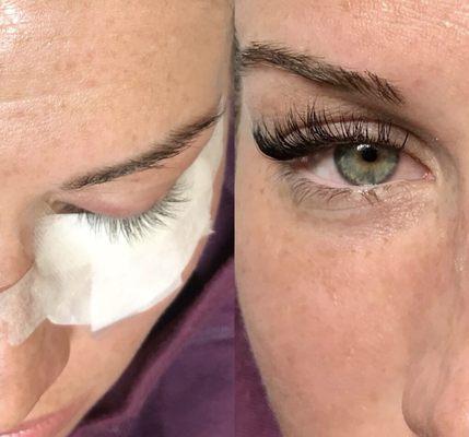 Lash extensions before and after