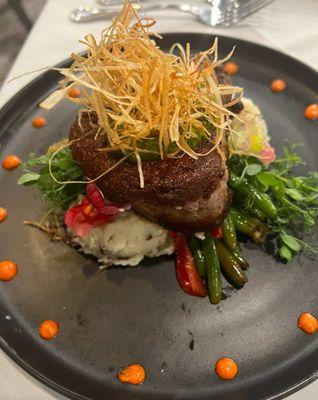 The chef's special--an extraordinary Filet Mignon with Chimichurri