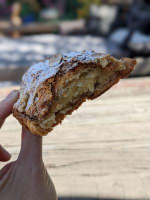 A perfect Almond Croissant after a few delicious bites :)