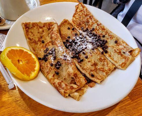 Chocolate Chip Crepes at Hotcakes Emporium Avon