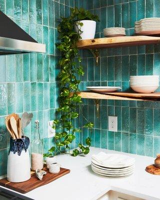 Light Green Thin Brick at Chelsea Meissner's home.