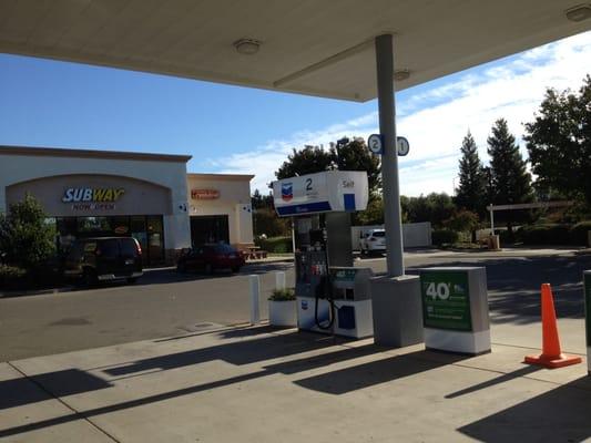 Gas pumps and a subway and Pakistan food?