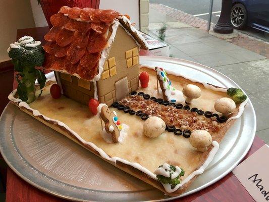 Cool Outta Hand Pizza gingerbread house