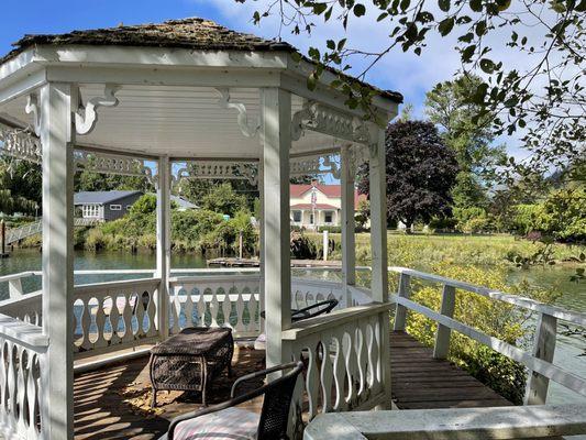 Cute little gazebo outside.