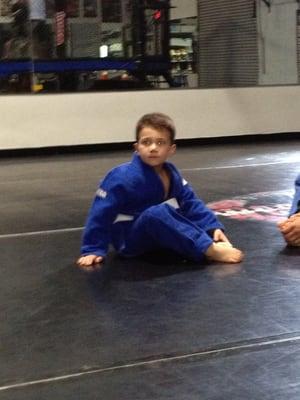 My son doing his private class