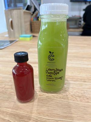 Wellness shot & Green Juice.