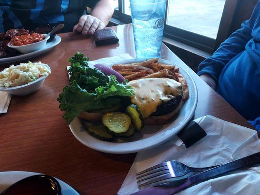 Steak burger and fries