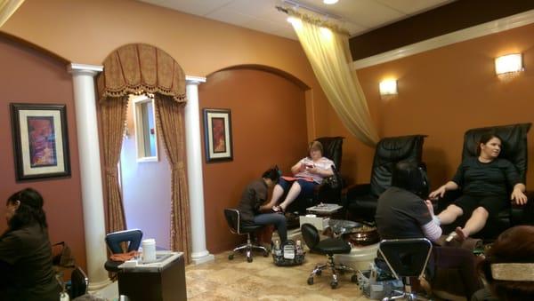 Some of the back where you get your pedicures done