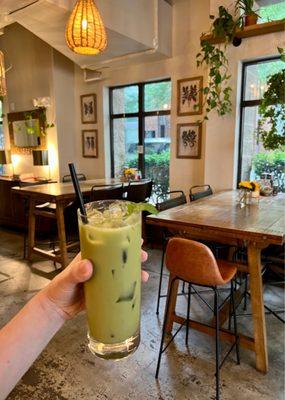 Iced coconut matcha