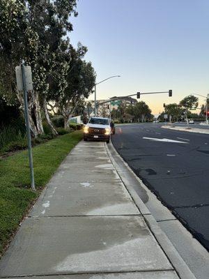 Day one of two of these rude guys blocking the entire sidewalk