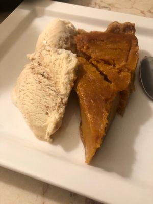 Sweet potato pie and ice cream