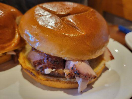 Yummy pork belly sandwich