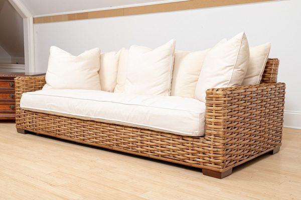 Restoration Hardware Costal Woven Rattan Sofa