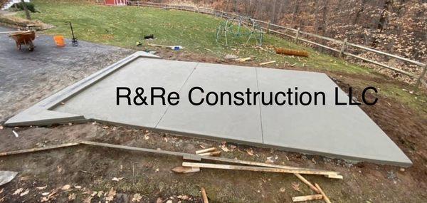 Concrete slab for shed