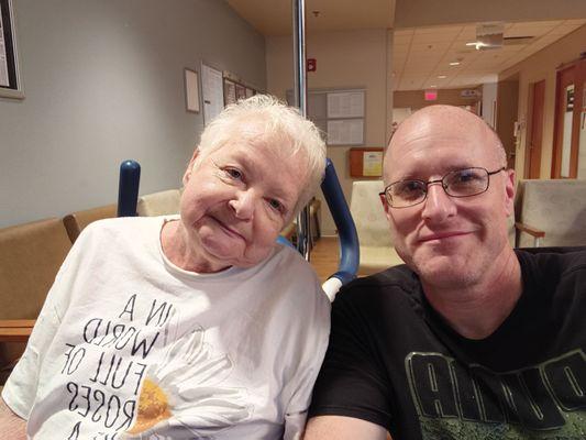 Me and Mom  waiting in the hospital.