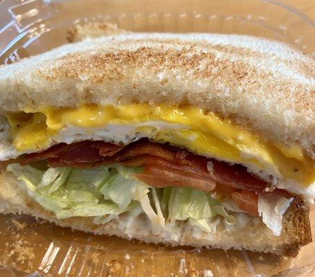 Gus's breakfast sandwich with bacon on white, no hot sauce, no hash browns. Think: BLT with an egg and cheese. The best!!