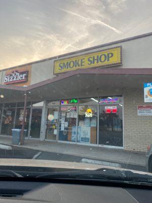 Front of the smoke shop