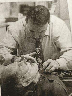 The barber from Sicily has been doing face shaves since 10 years old, he's still doing them till this day!