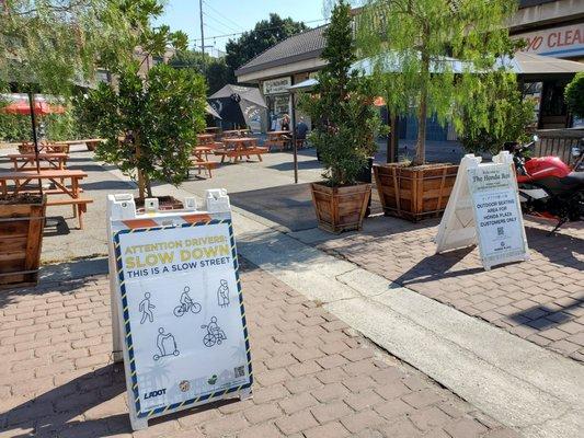 Pandemic outdoor seating (converted parking)