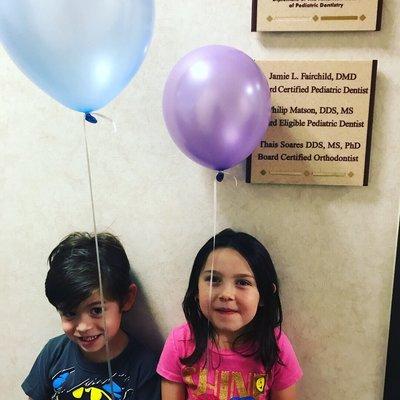 Kids get balloons at Sunny Hills Pediatric Orthodontic and Dentistry