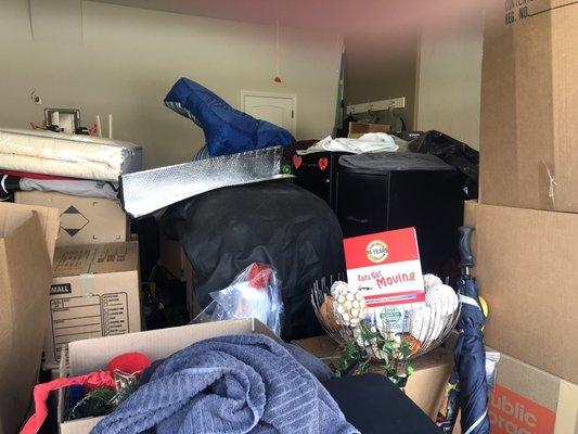 Boxes and mess left in our new garage.