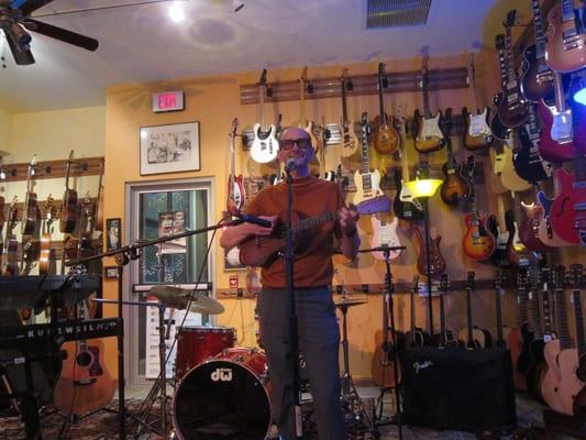 Oliver Brown & His Fabulous Ukuleles performing @ Bernunzio's Uptown Music during Fringe Fest '12