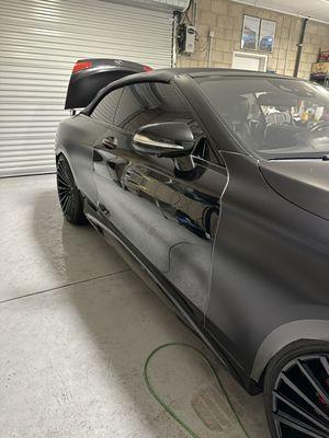 Stek Dynomatte clear matte ppf paint protection film application Mercedes Benz s63 coupe ppf shop Riverside ca