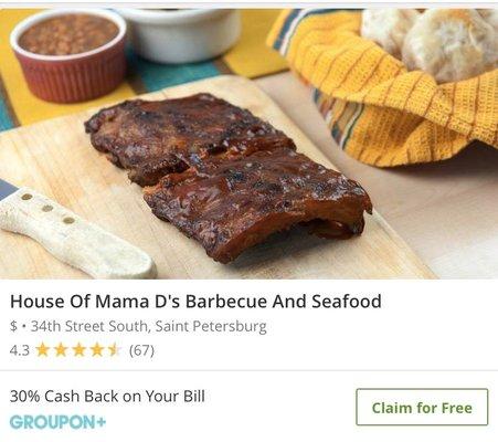 Feb 2020 St Pete: 30% Cash Back w/ Groupon