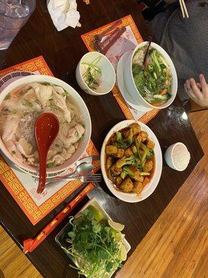 P13. Pho tofu, Tofu pad Thai and P12. Pho Gai