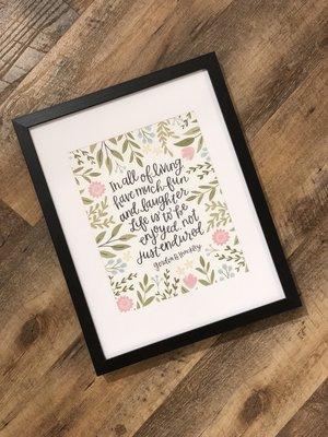 Inspirational quotes make great gifts and wall decor!