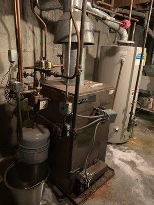 Old boiler and water heater.